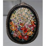 antique italian micro mosaic pentant