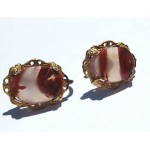 antique ostby and barton agate earrings