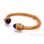 estate amethyst citrine 14k cable bracelet