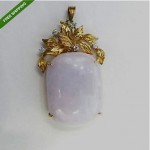 vintage 14k lavender jade diamond pendant