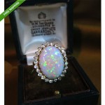 vintage 14k opal and diamond ring