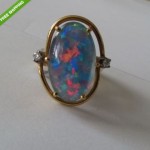 vintage 14k opal diamond ring