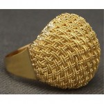 vintage 18k italian woven rope dome ring