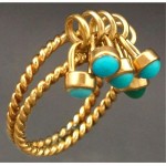 vintage 18k turquoise dangle ring