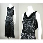 vintage 1920s 1930s lace illusion dress