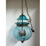 vintage 1920s val st. lambert hanging pendant lantern