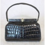 vintage 1940s french crocodile handbag