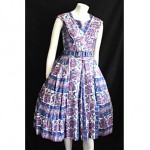 vintage 1950s gillette print cotton dress