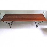 vintage 1950s harry bertoia iron slat bench