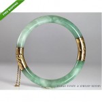 vintage 1970s 14k jadeite bangle bracelet