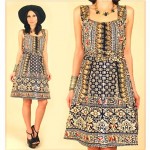 vintage 1970s batik dress