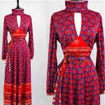 vintage 1970s betty barclay maxi dress