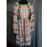 vintage 1970s victor bijou embroidered cotton dress