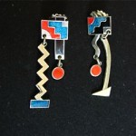 vintage 1980s acme studios memphis design earrings