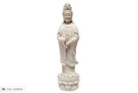 vintage 1980s kuan yin porcelain statue