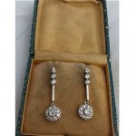 vintage art deco diamond drop earrings