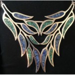 vintage arte de plata inlaid sterling necklace