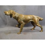 vintage bronzed pointer dog statue