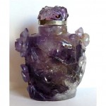 vintage chinese carved amethyst snuff bottle