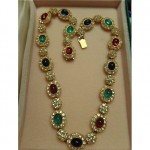 vintage ciner rhinestone cabachon necklace