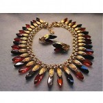 vintage coro necklace and earrings