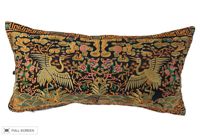 vintage embroidered silk boudoir pillow