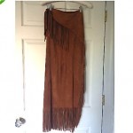 vintage fendi fringe suede wrap skirt