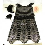 vintage flapper sequin beaded 2-piece dress