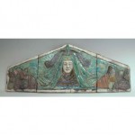 vintage large architectural tile pediment