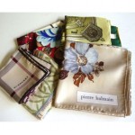 vintage lot of seven designer silk scarves