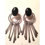 vintage mexican sterling onyx earrings