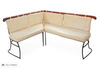 vintage mid-century 2-piece leather corner settee