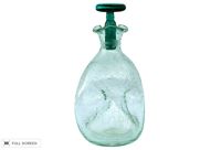 vintage mid-century blenko crackle glass pinched decanter