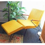 vintage mid-century rattan and hairpin leg lounge chair