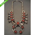 vintage navajo coral squash blossom necklace