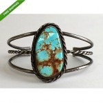 vintage navajo royston turquoise sterling cuff bracelet