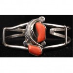 vintage navajo sterling coral bracelet