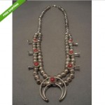 vintage navajo sterling coral necklace