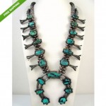 vintage navajo sterling turquoise squash blossom necklace