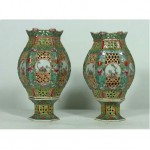 vintage pair chinese famille rose wedding lanterns