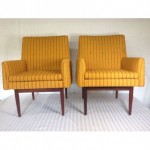 vintage pair jens risom upholstered side chairs