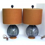 vintage pair signed blenko hand blown glass lamps