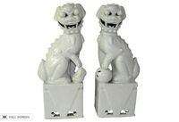 vintage pair white foo dogs