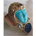 vintage sajen goddess ring