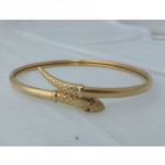 vintage solid gold ruby eyed snake bangle bracelet