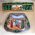 vintage sterling enamel compact=