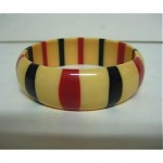 vintage striped bakelite bracelet