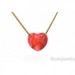 vintage tiffany 18k rhodochrosite heart necklace