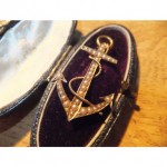 vintage victorian seed pearl anchor brooch