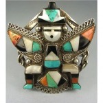 vintage zuni mosaic inlay knifewing bracelet